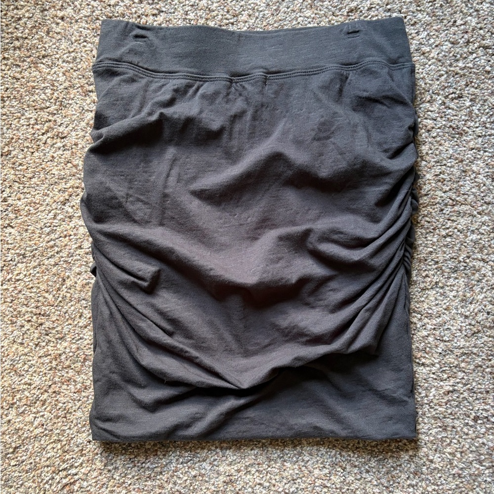 Sundry Charcoal Pencil Mini Ruched sides Skirt. Washed Black. Cotton/Spandex